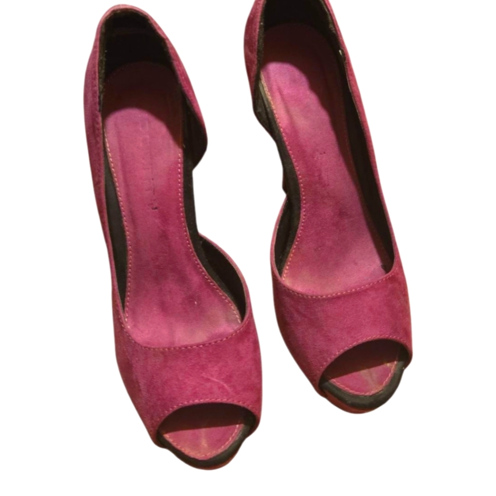 ๐Chic Magenta Peep-Toe Heels